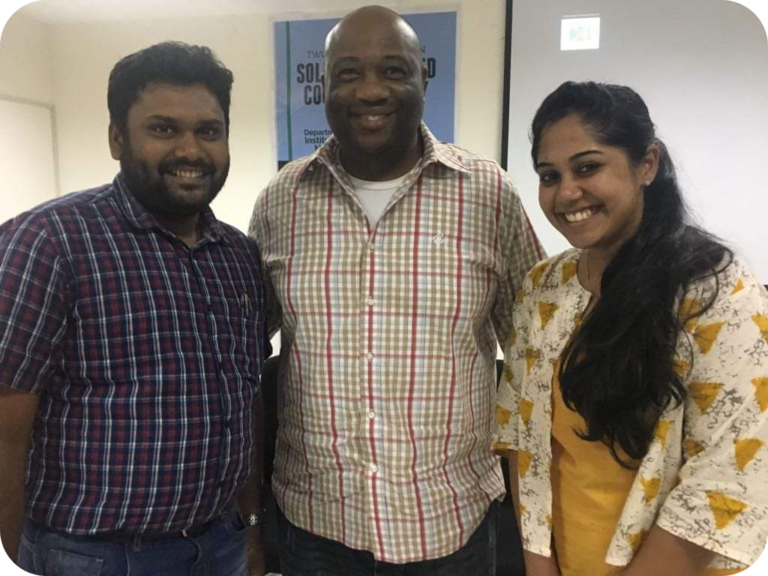 Barsleeby Alex Daniel and Nivya Thomas with Solution Focused Martial therapist Elliot Connie