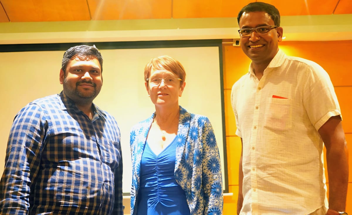 Barsleeby Alex Daniel  with Dr. Monica O’Kelly, Director of CBT Australia, and his mentor, Joseph Mathew